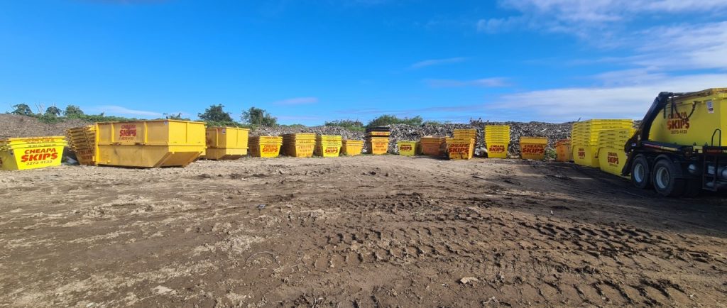 skip bins lined up to help dispose of excess waste 